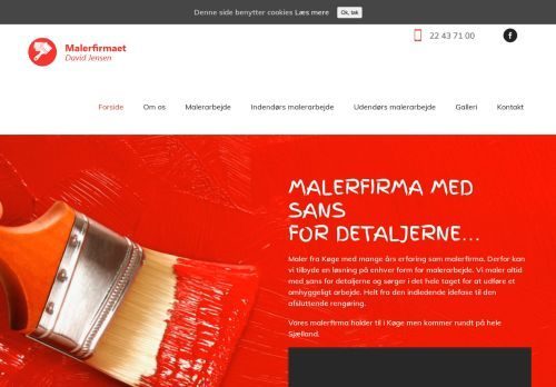 Screenshot af Malerfirmaet David Jensen