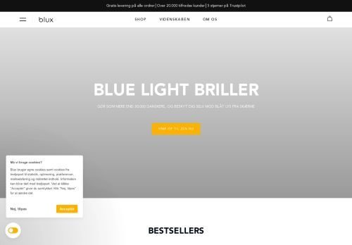 Screenshot af Blux Skærmbriller - briller med indbygget blåt lys filter