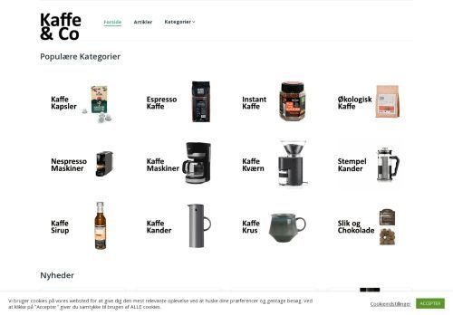 Screenshot af Kaffe og Co - Din guide til god kaffe