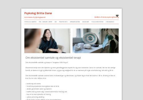 Screenshot af Eksistentiel terapi ved Britta Danø