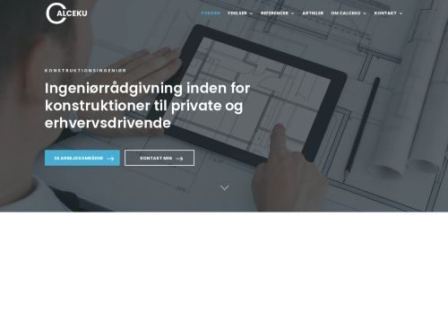 Screenshot af Calceku - Ingeniørrådgivning inden for konstruktioner