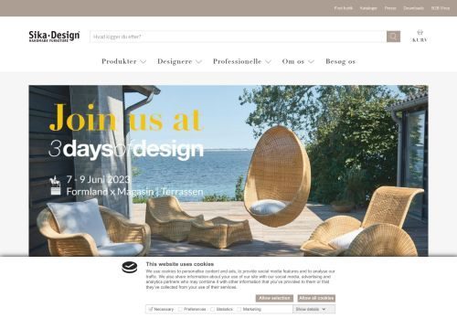 Screenshot af Sika-Design - møbenproducent