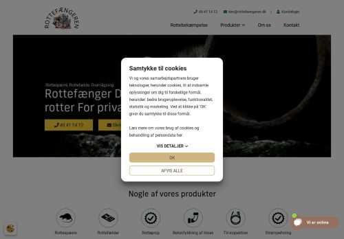 Screenshot af Rottefængeren ApS
