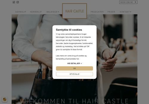 Screenshot af Haircastle - Din frisør i Hillerød