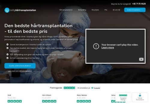 Screenshot af Billig Hårtransplantation