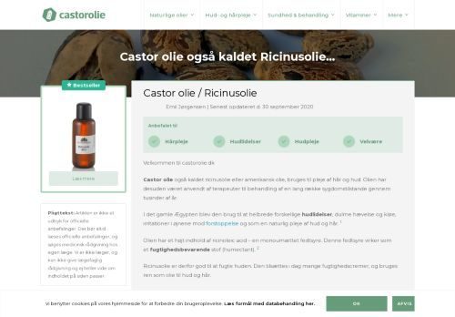 Screenshot af Castorolie.dk