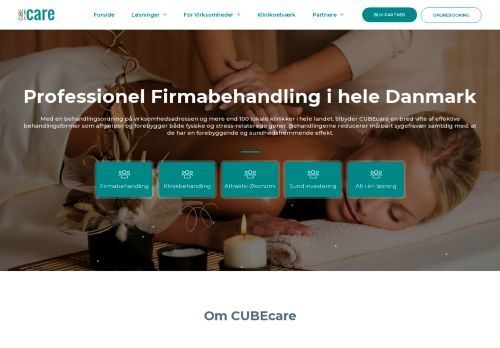 Screenshot af CUBEcare - Landsdækkende firmamassage