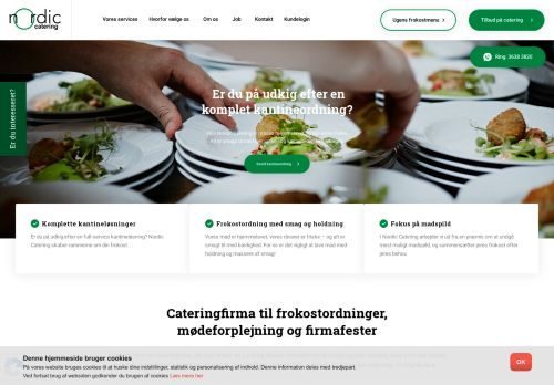 Screenshot af Nordic Catering | Lækre & varierede frokostordninger i København