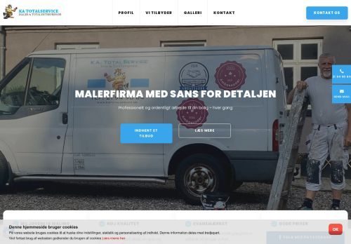 Screenshot af Din maler i Nordsjælland