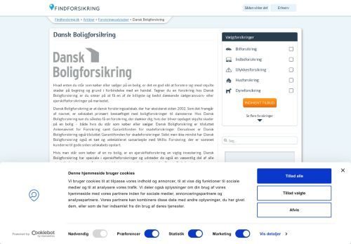 Screenshot af Find Forsikring