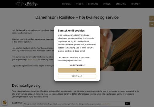 Screenshot af Damefrisør i Roskilde