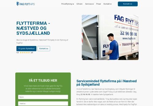 Screenshot af Flyttefirma i Næstved