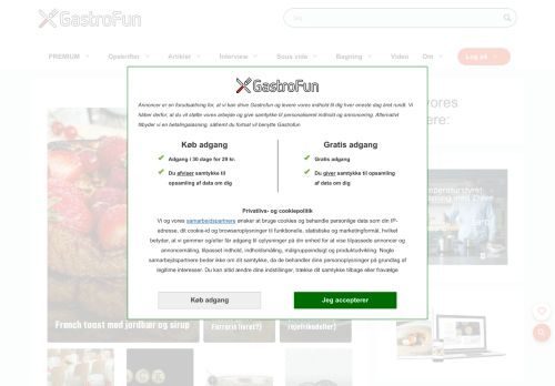 Screenshot af GastroFun.dk