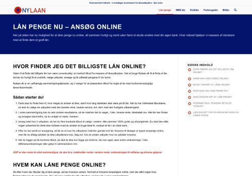 Screenshot af Lån penge