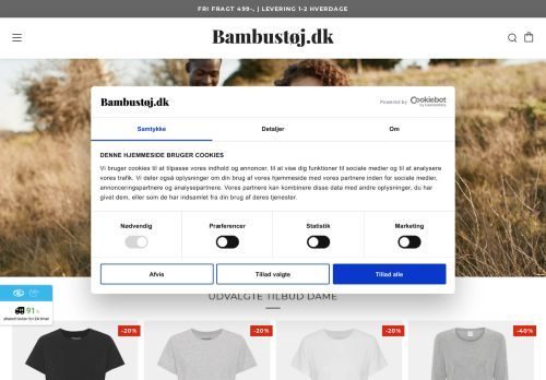 Screenshot af Bambus Tøj