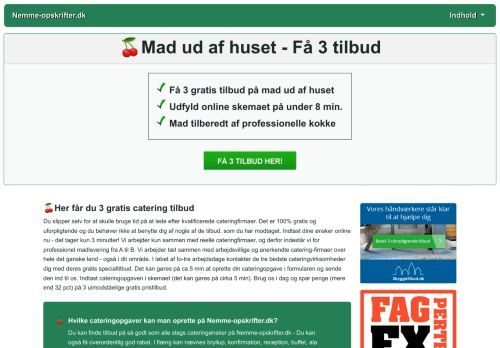 Screenshot af Få 3 gratis tilbud på lokal catering