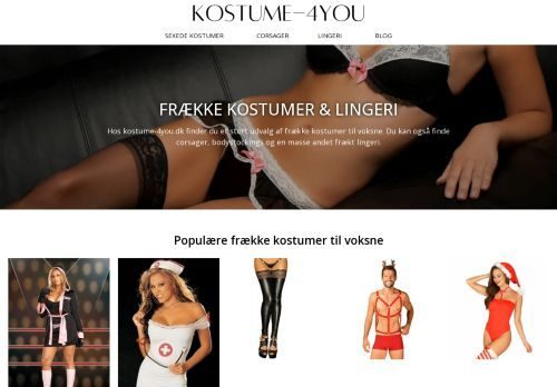 Screenshot af Kostumer hos Kostume4you