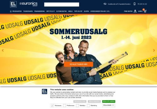 Screenshot af Hvidevarer ved elsalg