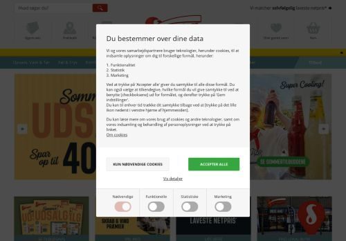 Screenshot af Find billige hvidevarer på nettet