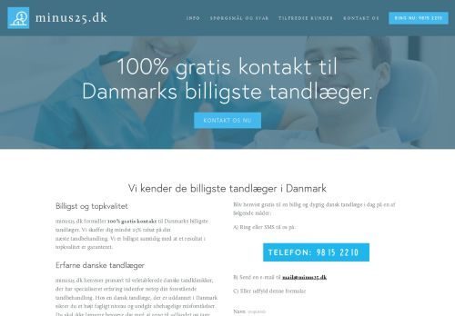 Screenshot af Mindst 25% på tandlæger i Danmark - find en billig tandlæge i dag