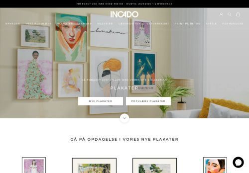 Screenshot af Rammer, plakater, spejle og verdenskort