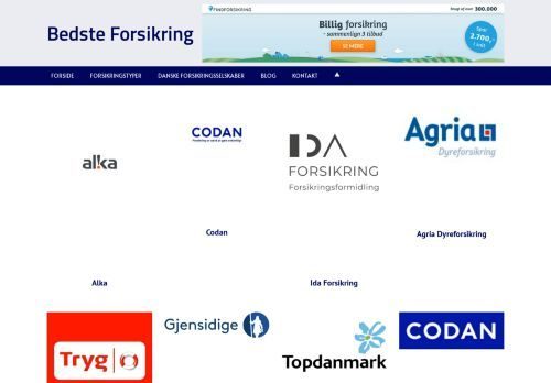 Screenshot af bedste-forsikring.dk