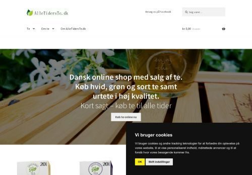 Screenshot af AlleTidersTe.dk