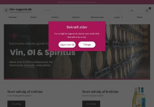 Screenshot af Vin-Lageret.dk