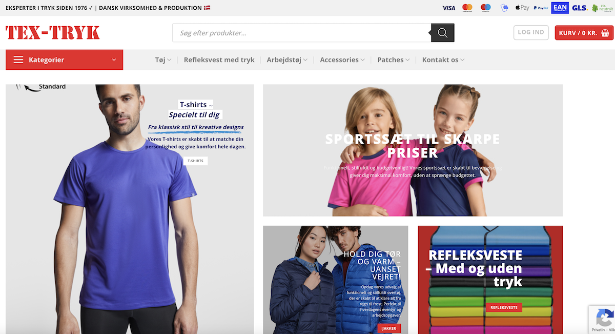 Screenshot af TEX-TRYK